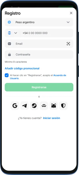 captura de pantalla de la aplicación de registro 1win
