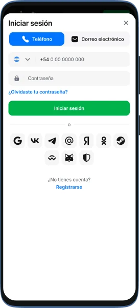 captura de pantalla del inicio de sesión de la aplicación 1win