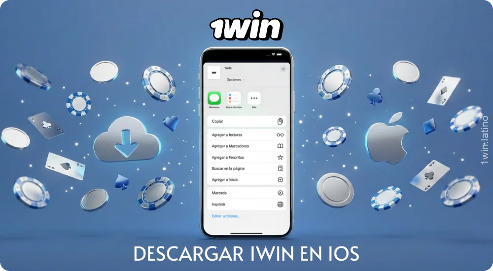 Para descargar la app 1win para iOS, abre el sitio web en Safari y agrégala a la pantalla de inicio
